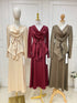 Cowl Neck Waist Rope Tie Tops With Long Skirts Sets